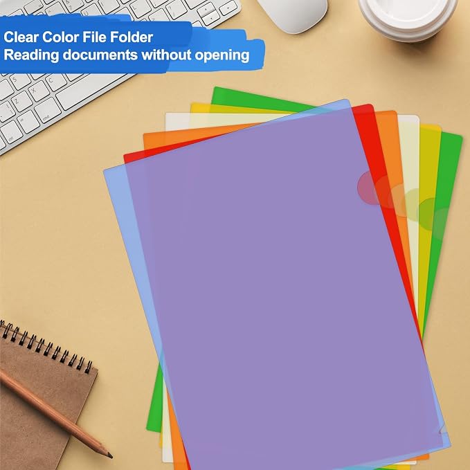 ViVin 6 Pack Plastic Clear Document Folders, L-Type Plastic 8.5x11 File Sleeves - Image 5