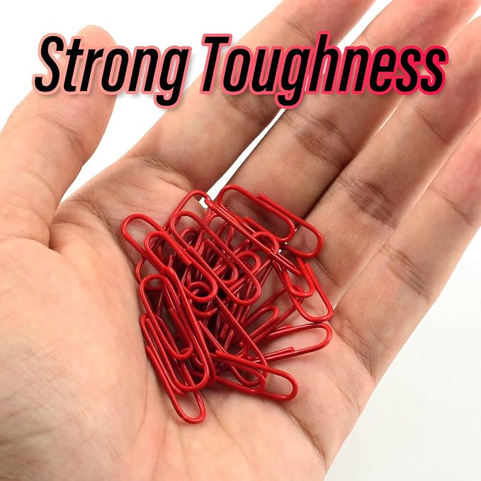 200 Pack Red Vinyl Coated Paper Clips, 1.1 Inch / 28mm Small Office School Home - Image 4