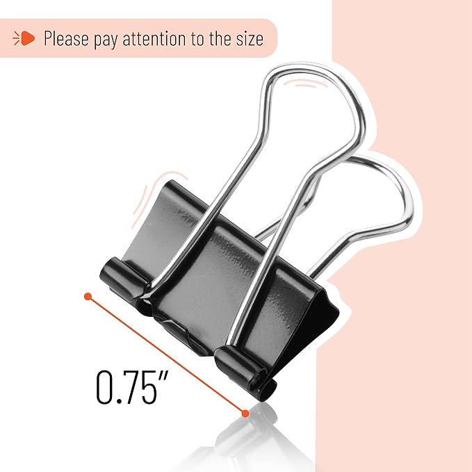 Mr. Pen- Small Binder Clips, Small Size | Black Metal Binder Paper Clips - Image 3
