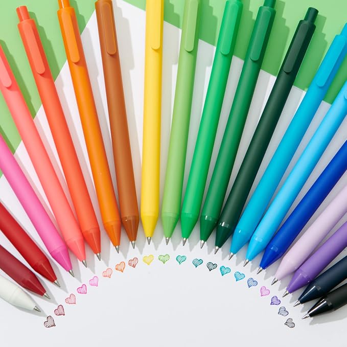 Kaco PURE Gel Pens Color Ink 20 Pieces Assorted 0.7 mm, Medium Point, Aesthetic - Image 2