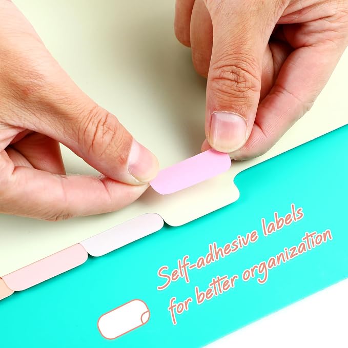Honoson 12 Sets 8 Tab Dividers for 3 Ring Binders Plastic File 8.5 x 11 Inch - Image 4
