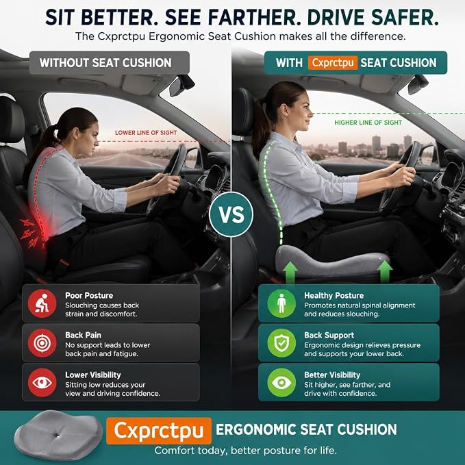 Memory Foam Seat Cushion with Pressure Relief - Image 4