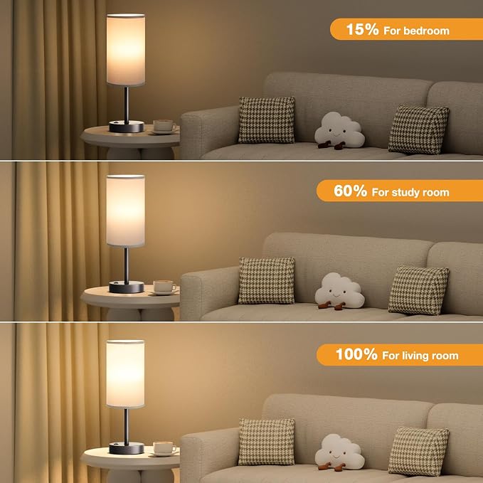 Fenmzee Grey Nightstand Bedroom Lamp - Image 5