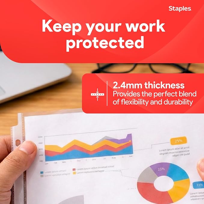 Staples Sheet Protectors, 8.5" x 11" – Top-Loading Clear Page Protectors - Image 6