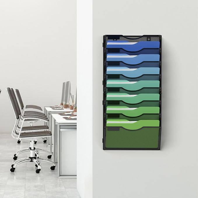 Kuntine.B Wall File Organizer Office Hanging Magazine Holder Wall File Organizer - Image 6