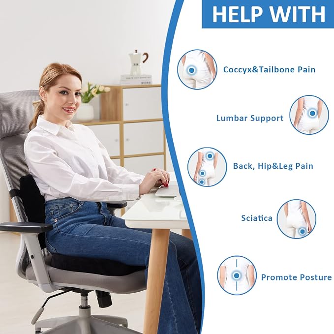 SAIREIDER Seat Cushion and Lumbar Support Pillow - Image 2