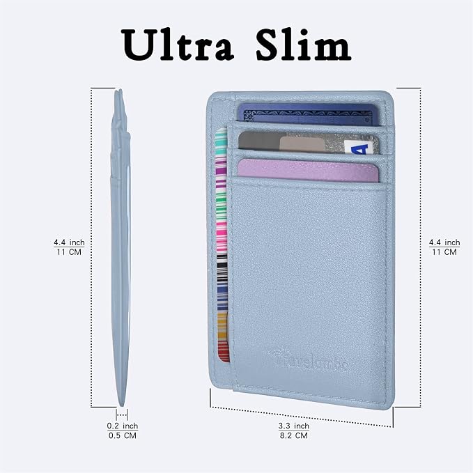 Travelambo Front Pocket Minimalist Leather Slim Wallet RFID Blocking Medium Size - Image 6