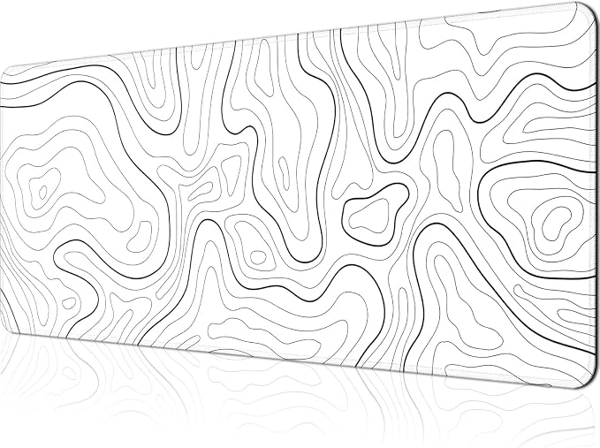 Gaming Mouse Pad Large 31.5 x 11.8in Topographic Keyboard Pad Mouse Pad by BOHJPIS