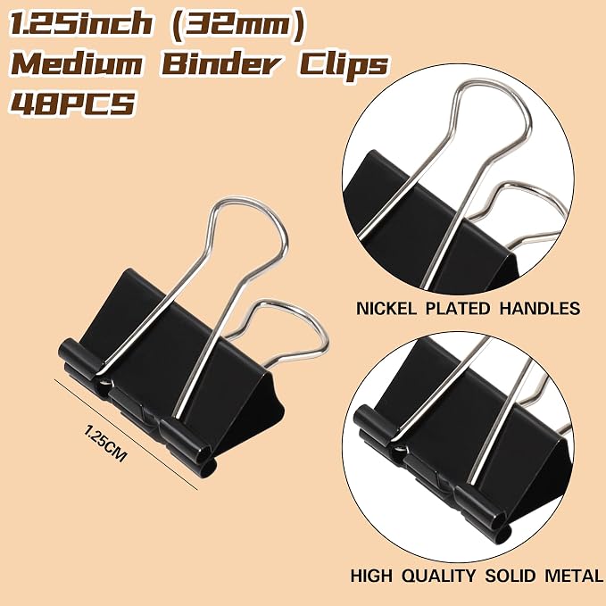 Binder Clips 1.25 Inch, Heavy-Duty Grip - Image 3