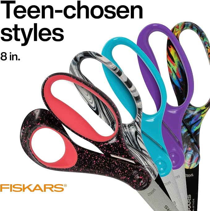 Fiskars 8" Teen Scissors for Teens Ages 15+, Scissors for School or Crafting - Image 5