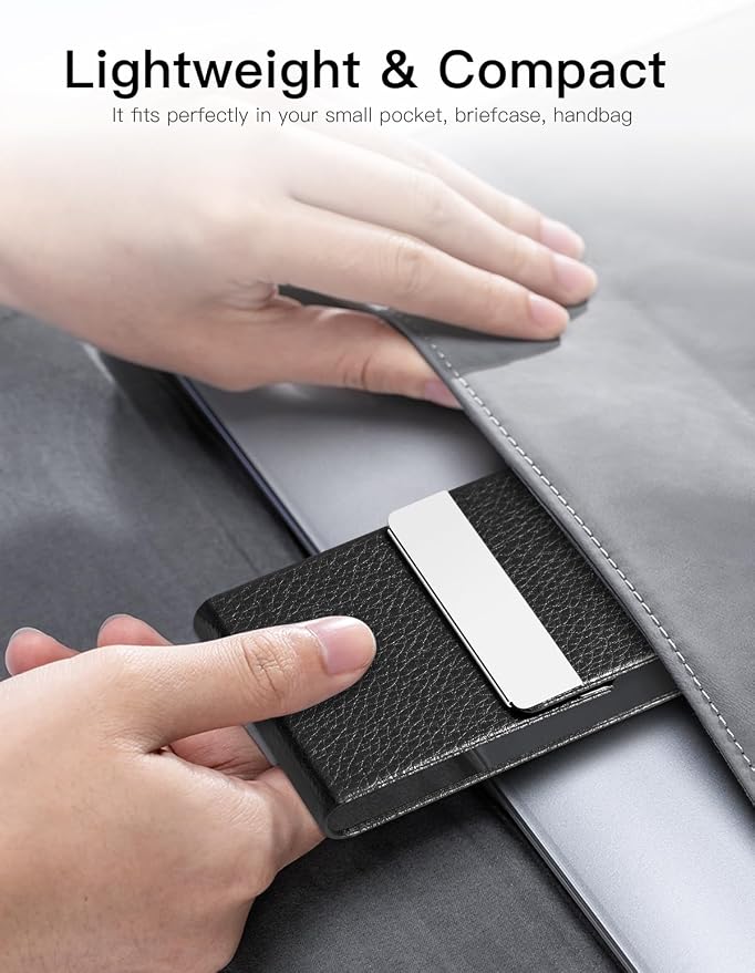 Padike Professional Business Card Holder PU Leather Business Card Case Name - Image 6