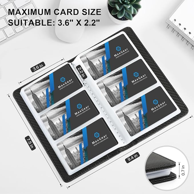 MaxGear Business Card Organizer Book, Holds 240 Cards, Professional Card Binder - Image 5