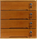 Lockable Desk Organizer Wooden Desktop Drawers Office Flat Files Storage Box by Unknown