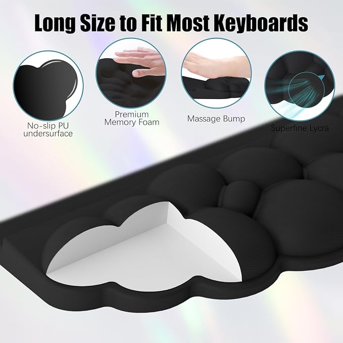 Ergonomic Wrist Rest for Keyboard and Mouse, Soft Memory Foam Cloud Keyboard - Image 5