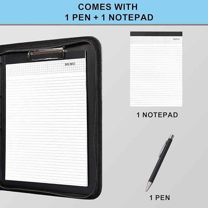 Eshow Padfolio for Men Women, Leather Portfolio - Image 4