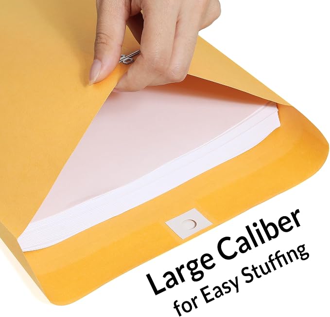 SUNEE Manilla Envelops, 28-lb Paper Mailing Envelopes, Storing or Mailing - Image 3