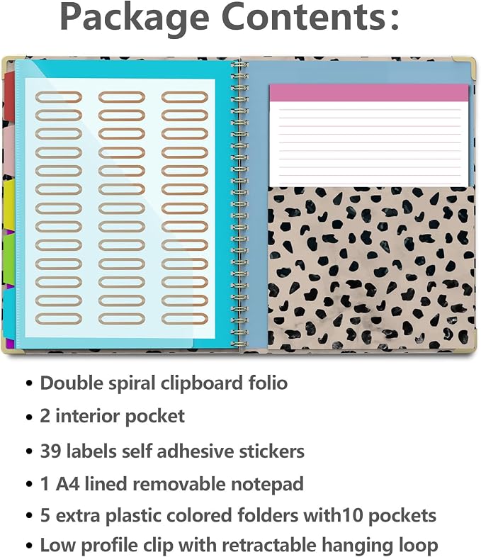 Clipboard Folio with Notepad for Letter Size, 5 Extra Folders with Storage 10 - Image 2