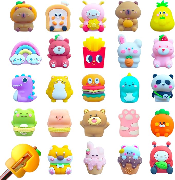 24 pcs Cute Pencil Sharpener for Kids Fun Pencil Sharpener Bulk Kawaii Manual by Unknown