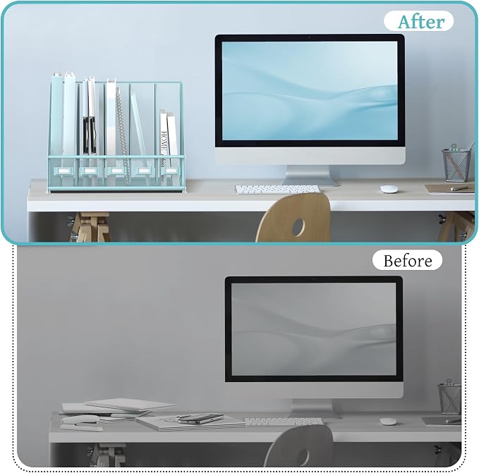 SUPEASY Desk Organizers Metal Desk Magazine File Holder - Image 5