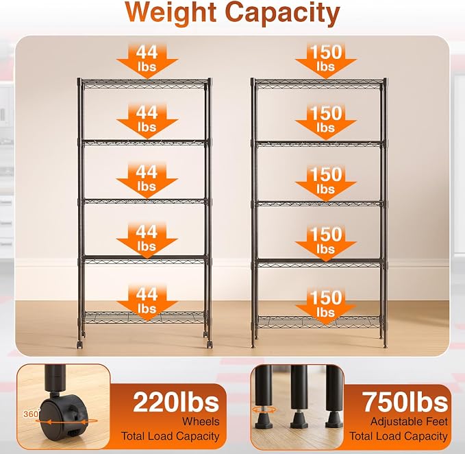BestOffice | 5-Tier Wire Storage Shelves - Image 5