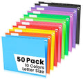 50-Pack Assorted Hanging File Folders, Letter Size by Jowaia