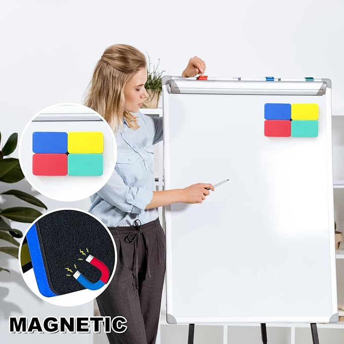 Dry Erase Eraser, 8 Pack Magnetic Whiteboard Erasers, Rectangle Dry Erase Board - Image 5