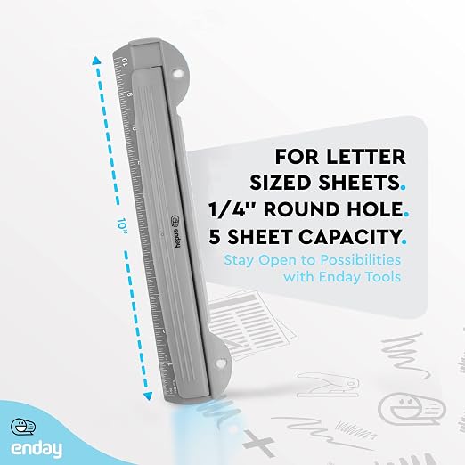 3 Hole Punch Grey, Portable Hole Puncher - Image 5