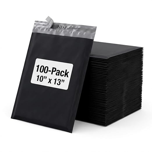 BOX USA Shipping Bags 10" x 13" Black by BOXUSA