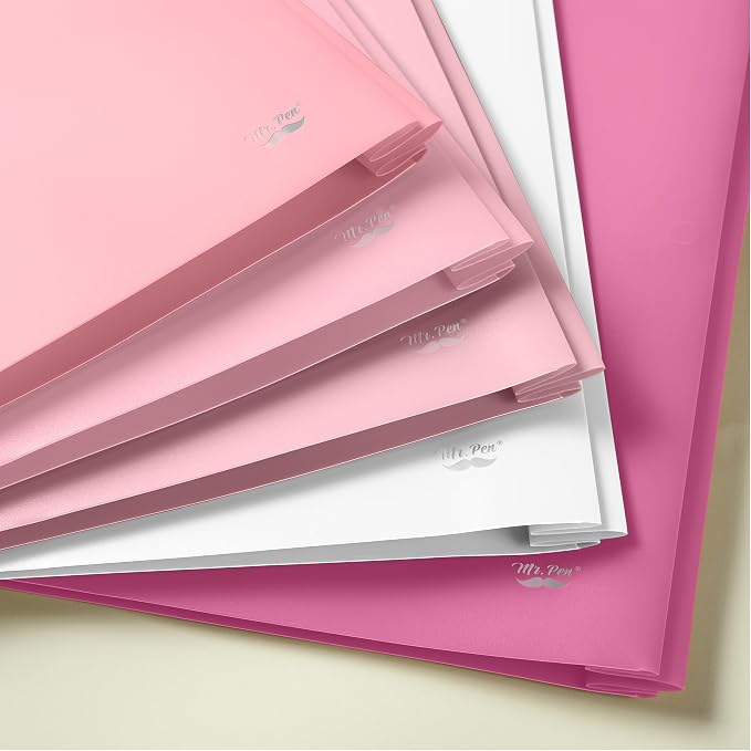 Mr. Pen- Plastic Folders with Pockets and Prongs, 5 Pack, Letter Size | File - Image 6