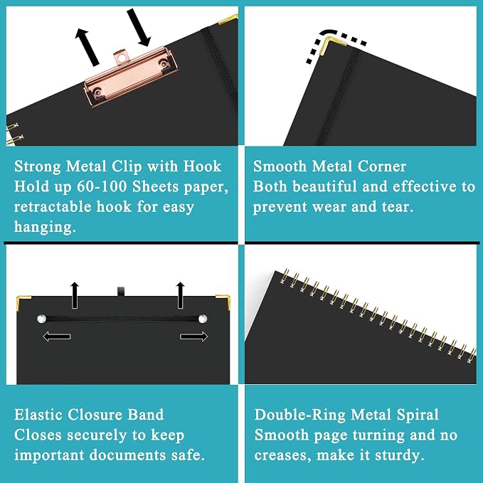 HAUTOCO Clipboard Folio with Refillable Lined Notepad - Image 5