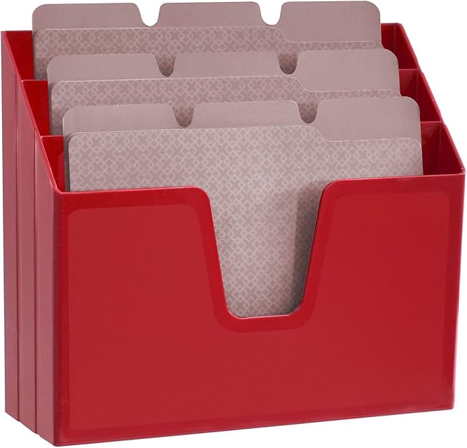 Acrimet Horizontal Triple File Folder Holder Organizer, Open Top Desktop - Image 5