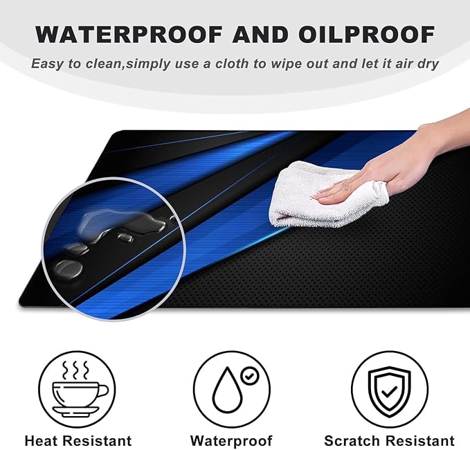 Desk Pad, Large Gaming Mouse Pad, Extended Keyboard Mouse Mat 35.4 X 15.7 Inch - Image 4