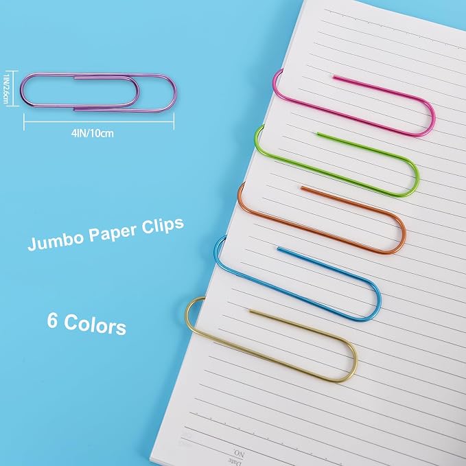 Ufmarine 42 Pcs Jumbo Paper Clips, Extra Large Pape Clips 4 inch, Giant - Image 2