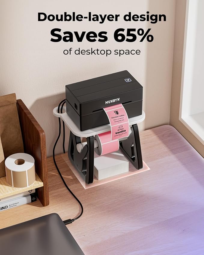 MUNBYN Thermal Label Holder for Rolls and Fanfold Labels | Label Roll Holder - Image 2