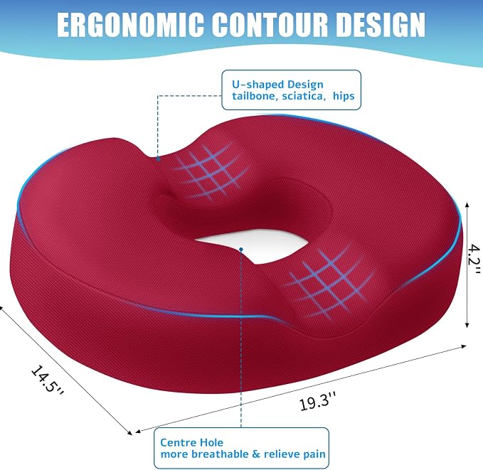 BlissTrends Donut Pillow Seat Cushion, Donut Chair Cushions - Image 2