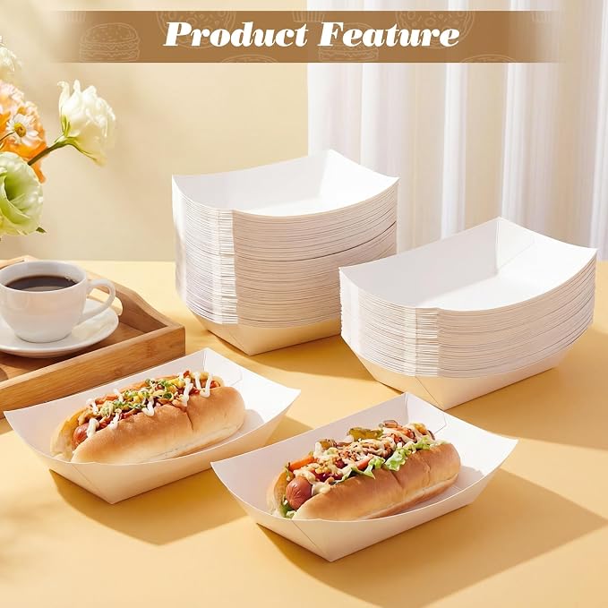 Sherr 200 Pcs 5 lb Kraft Paper Food Trays Boats Bulk, Disposable Nacho Kraft - Image 7