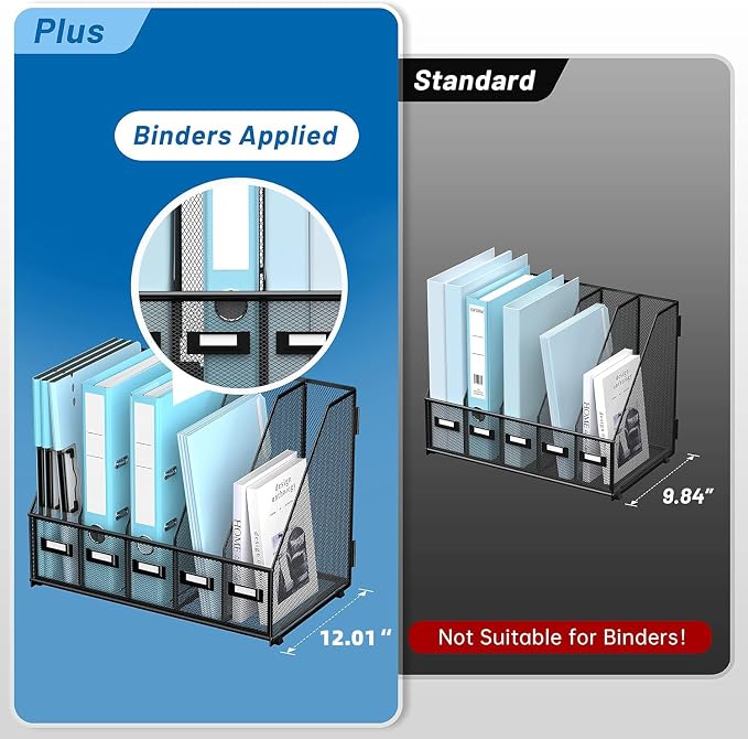SUPEASY Desk Organizers Metal Desk Magazine File Holder - Image 5
