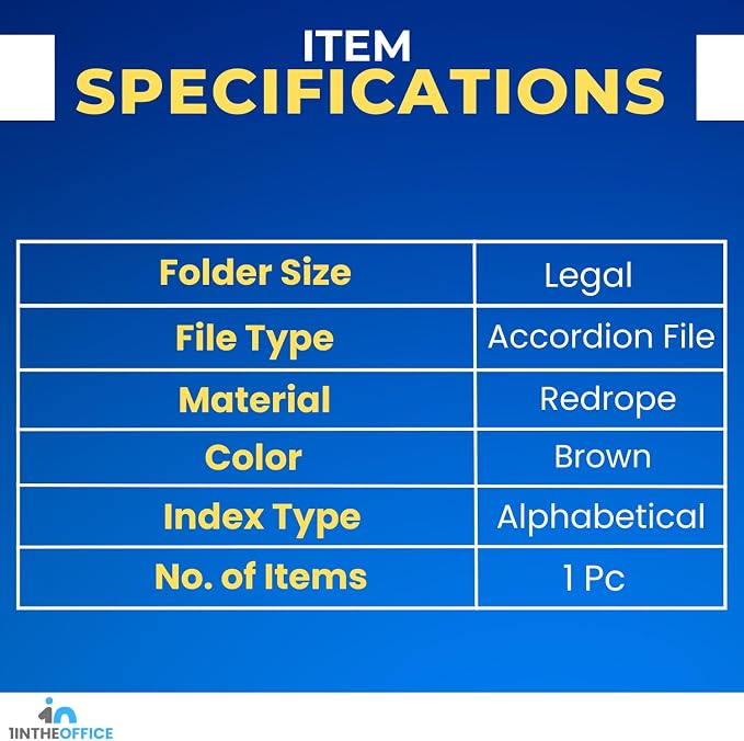 1InTheOffice Expanding File Folder Organizer, Accordion Folder - Image 6