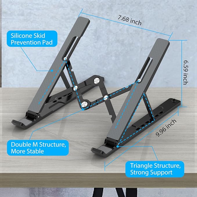 Adjustable Laptop Stand, Portable Laptop Riser - Image 4