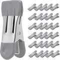 Clothes Pins Heavy Duty, 30 Pack, 2.17 Inch Metal Chip Clips, Bag Clips by CowdroBrand