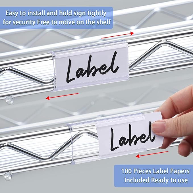 Yulejo 100 Pcs Plastic Wire Shelf Label Holders - Image 4