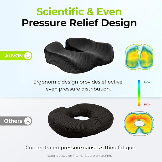 AUVON Ergonomic Donut Pillow Seat Cushion - Image 6