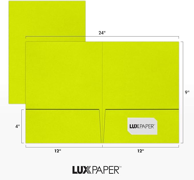 9 x 12 Presentation Folders in 100 lb. Wasabi - Image 3