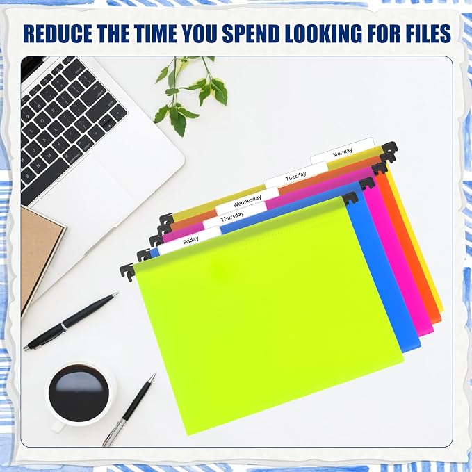 100Pcs 3 1/2 Inch Hanging File Folder Tabs Plastic Tabs - Image 7