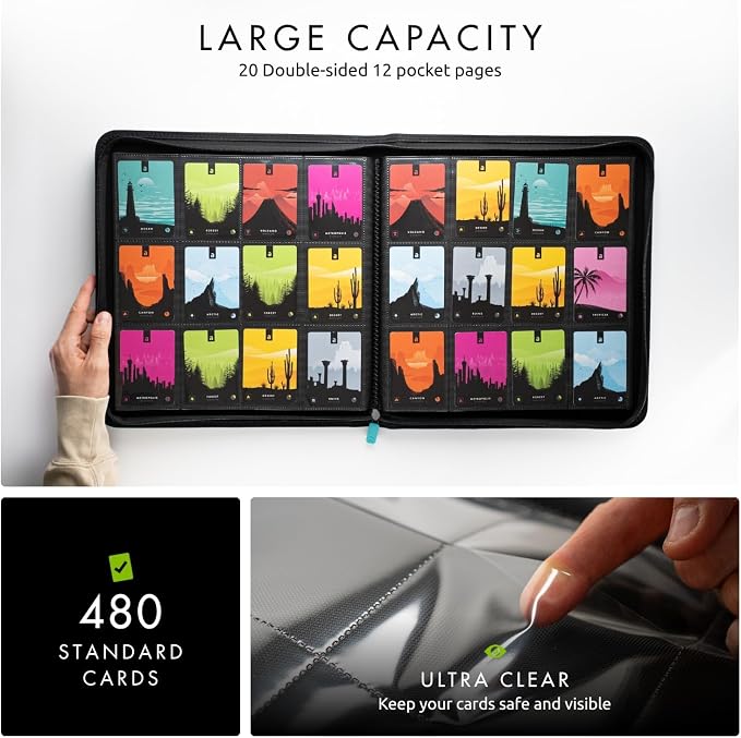 Vault X 12 Pocket Zip Binder, 480 Cards, Exo-Tec Material, 20 Side-Loading Pages - Image 4