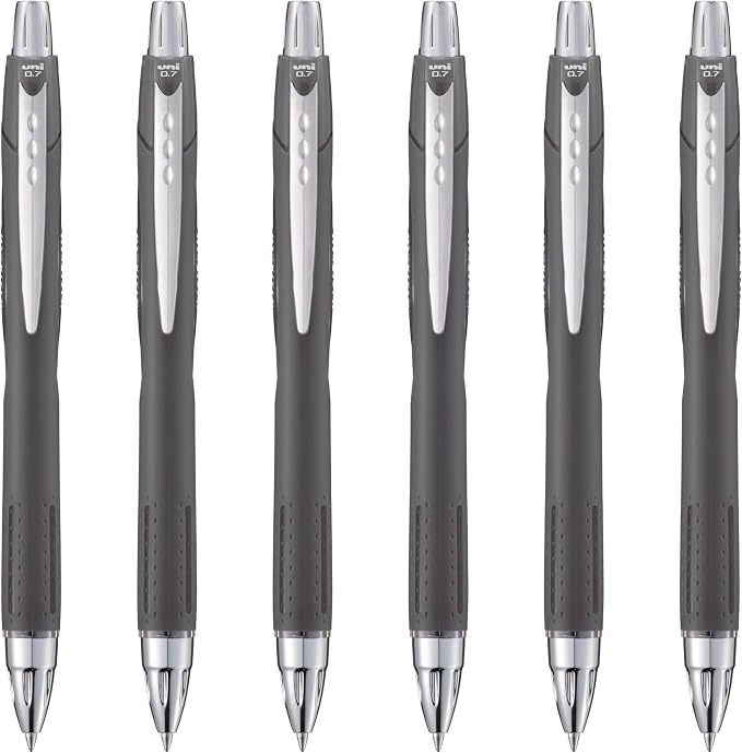 Uni-Ball Jetstream RT Ballpoint Pen, Fine Point, Off Black Barrel, 6 Pens by uni-ball