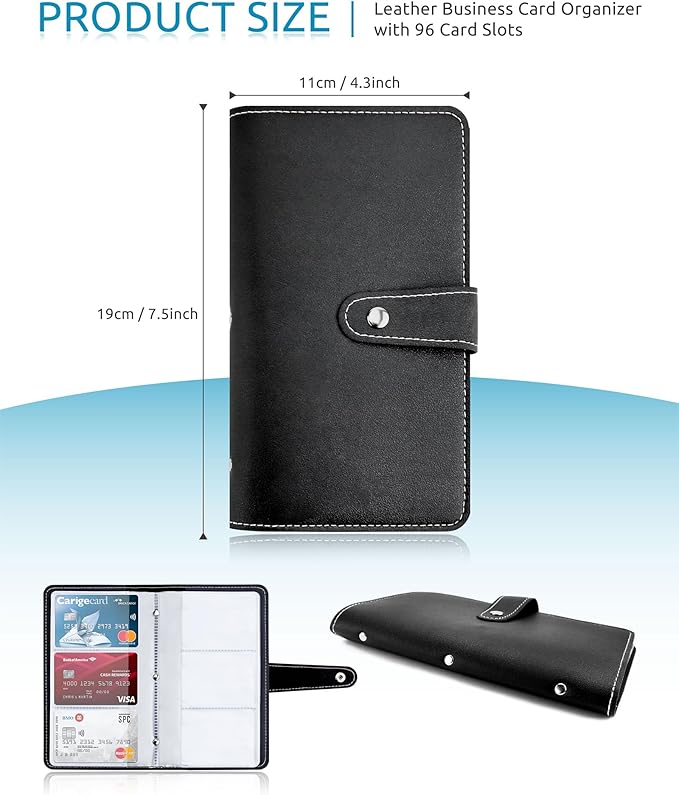 Credit Card Holder, Leather Business Card Organizer - Image 3