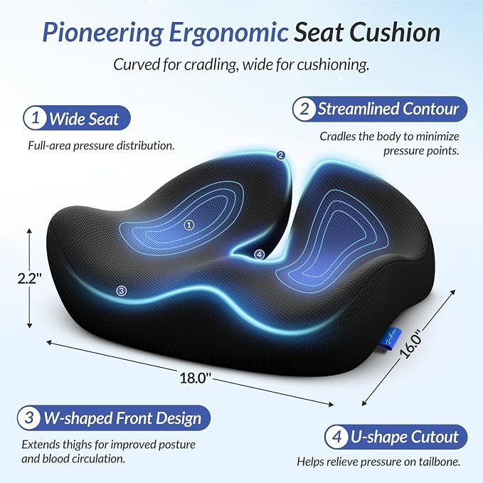 ZIKEE Pioneering Seat Cushion for Pressure Relief, Ergonomic Office Chair - Image 3