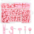 260 Pcs Push Pins Set 5 Styles Pink Thumb Tacks Cute Push Pins by koorito
