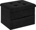 Zoes Homeware Small Storage Ottoman Foot Rest, Velvet Ottoman by ZOESHOMEWARE